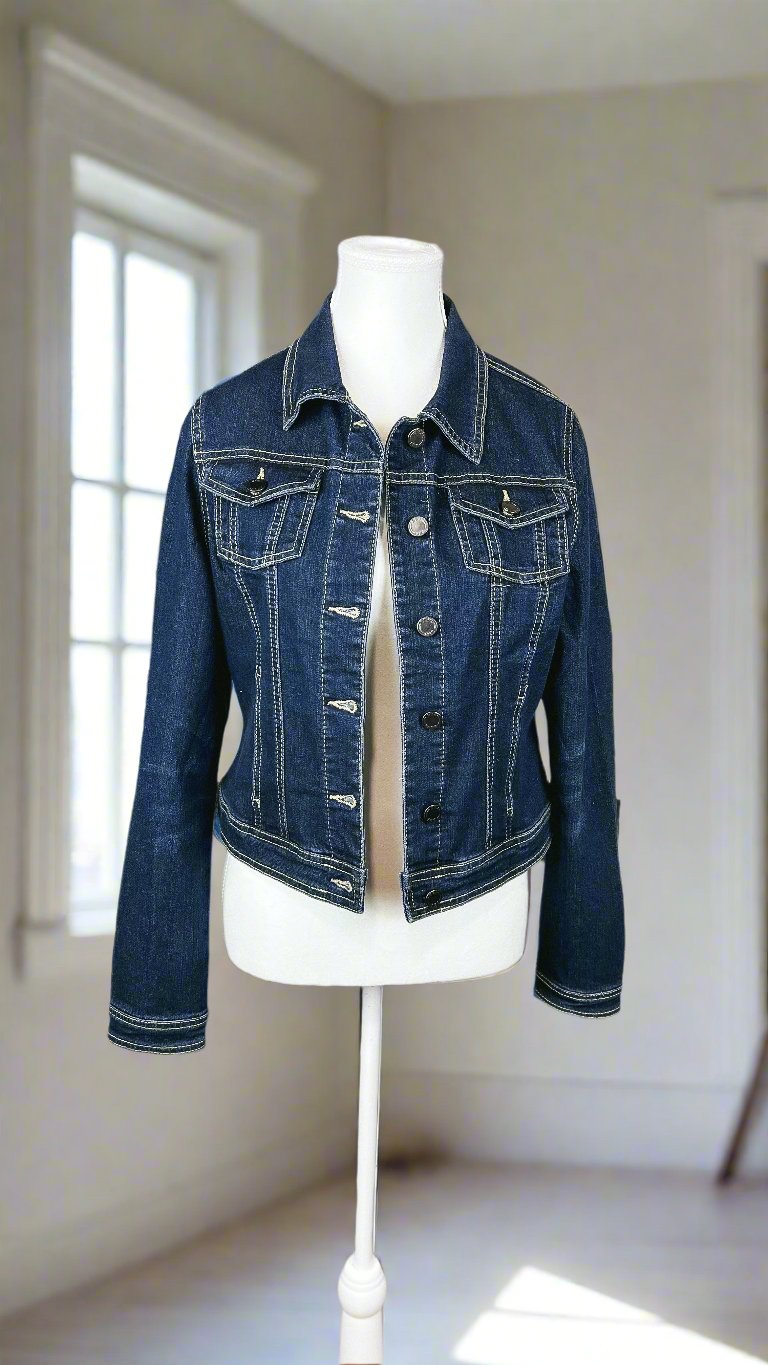 Dark rinse shops denim jacket