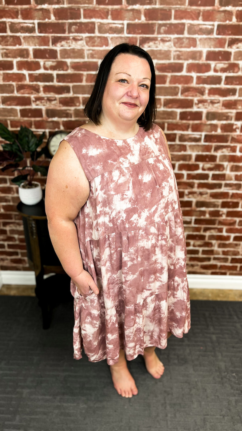 Darla Marbled Dress: Mauve