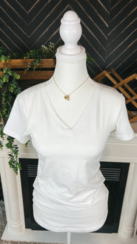 Becca V-Neck Tee: White