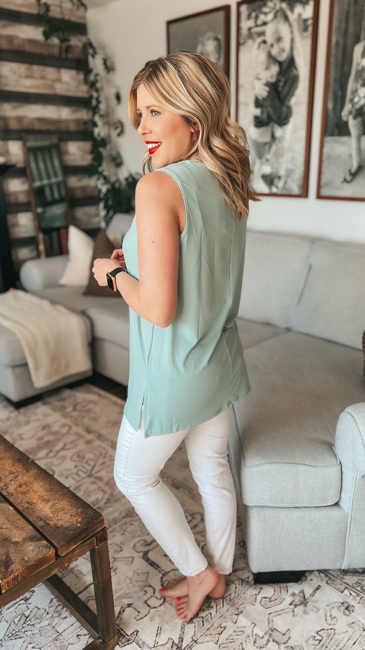 Janie Tank Top: Mint