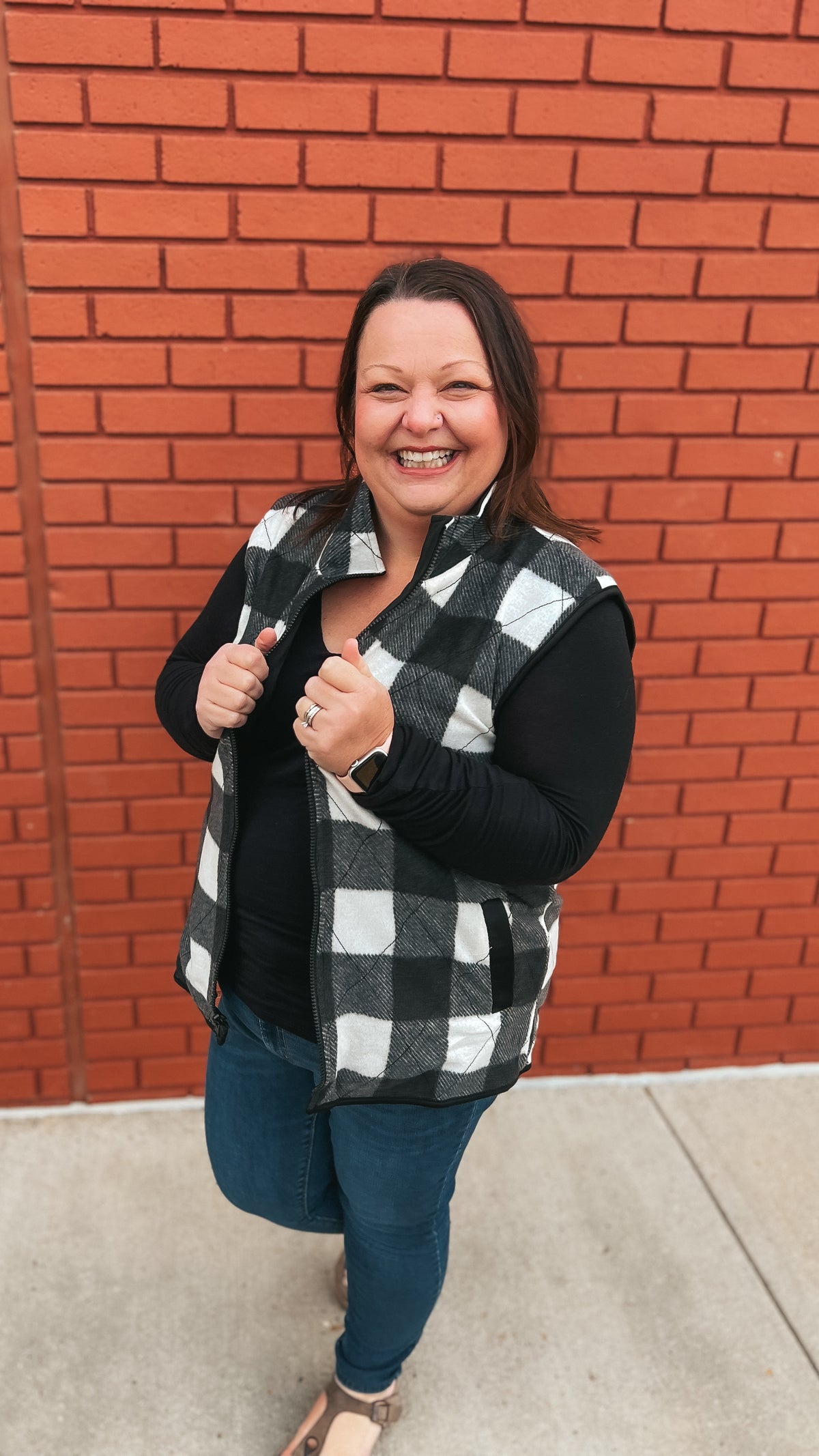 Heather Plaid Quilted Vest