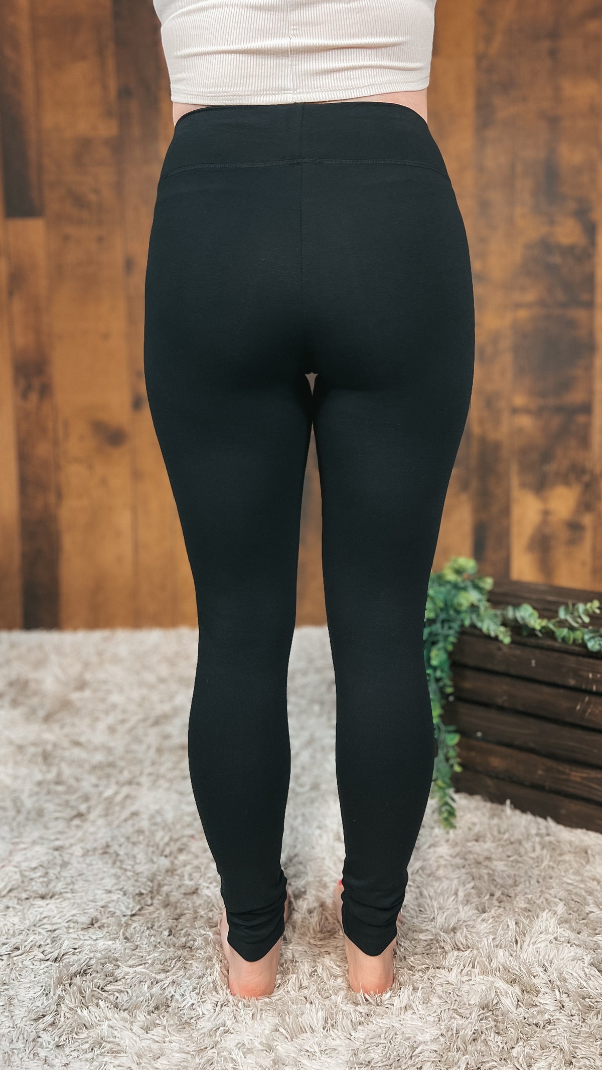 Miranda Cotton Leggings: Black