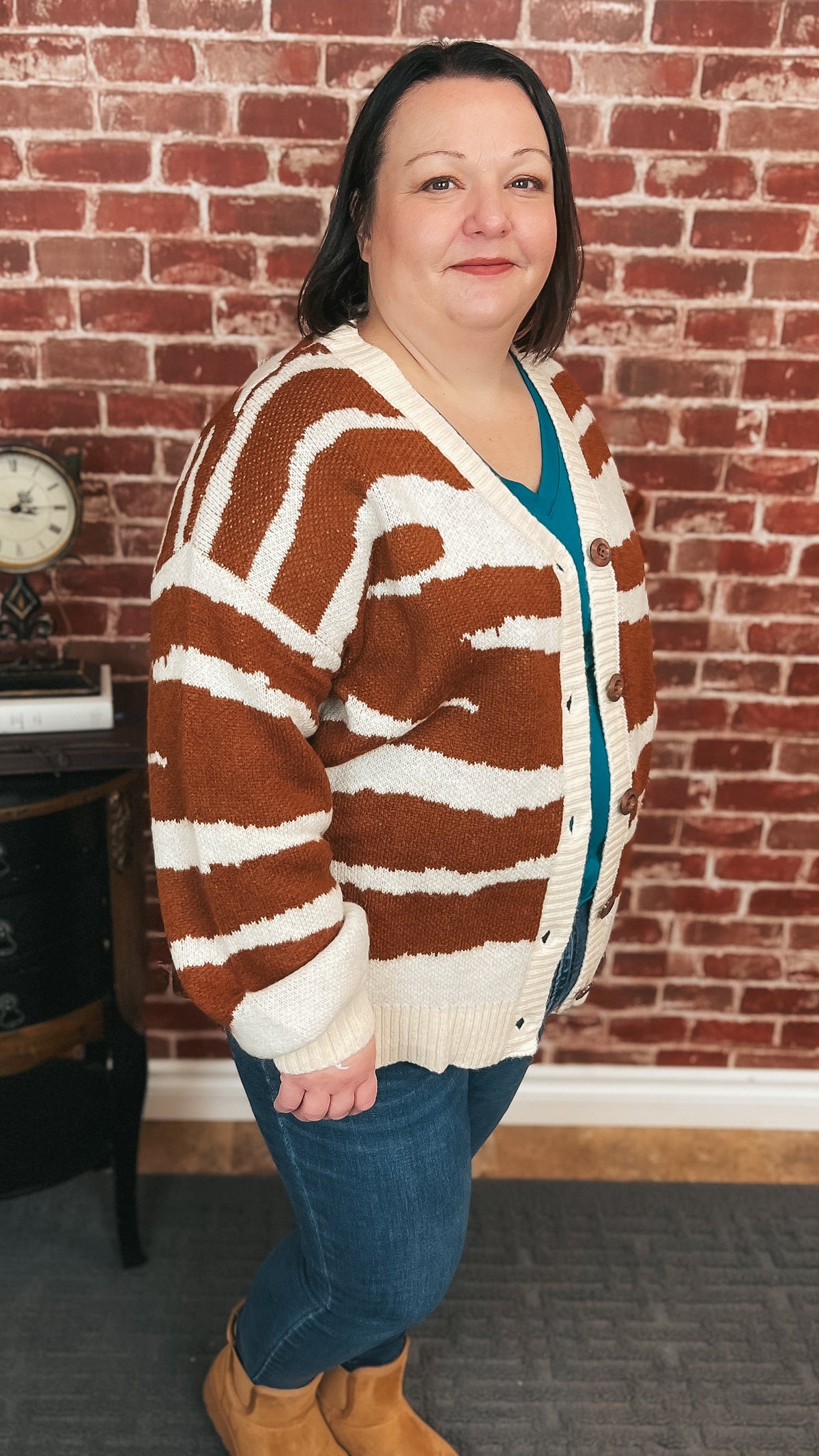 Lea Zebra Knit Cardigan