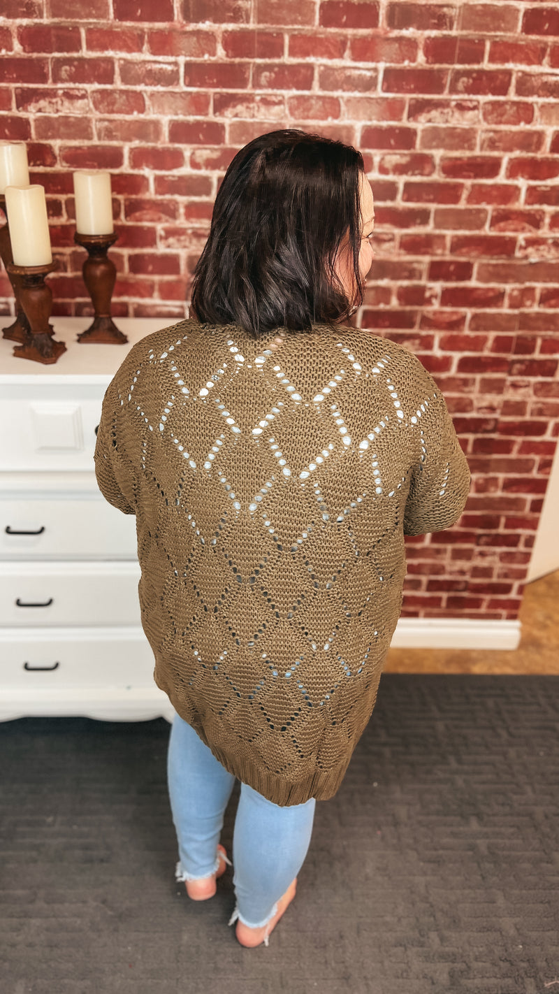 Becky Knit Cardigan: Brown