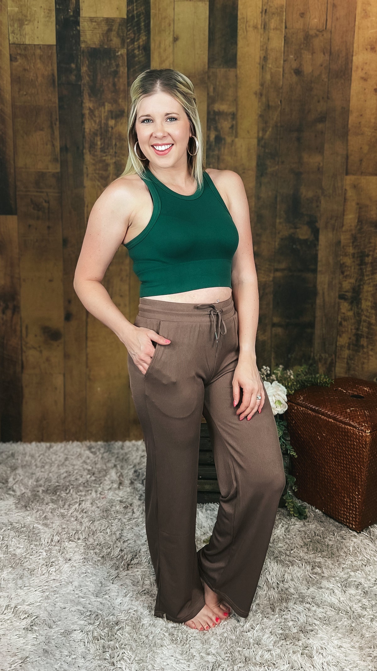 cocoa ribbed lounge pants