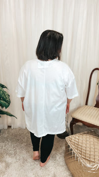 Mia Oversized Tee: White