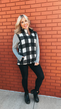 Heather Plaid Quilted Vest