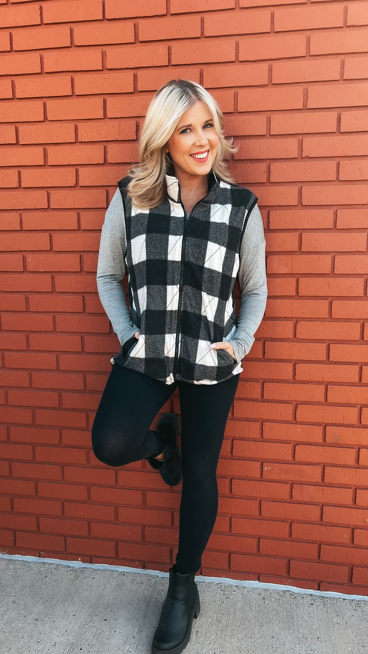 Heather Plaid Quilted Vest