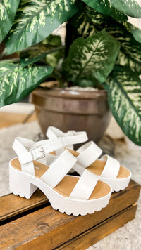 Cher Chunky Heel Sandal: White