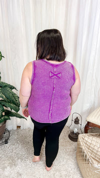 Alexis Ribbed Tank Top: Light Plum