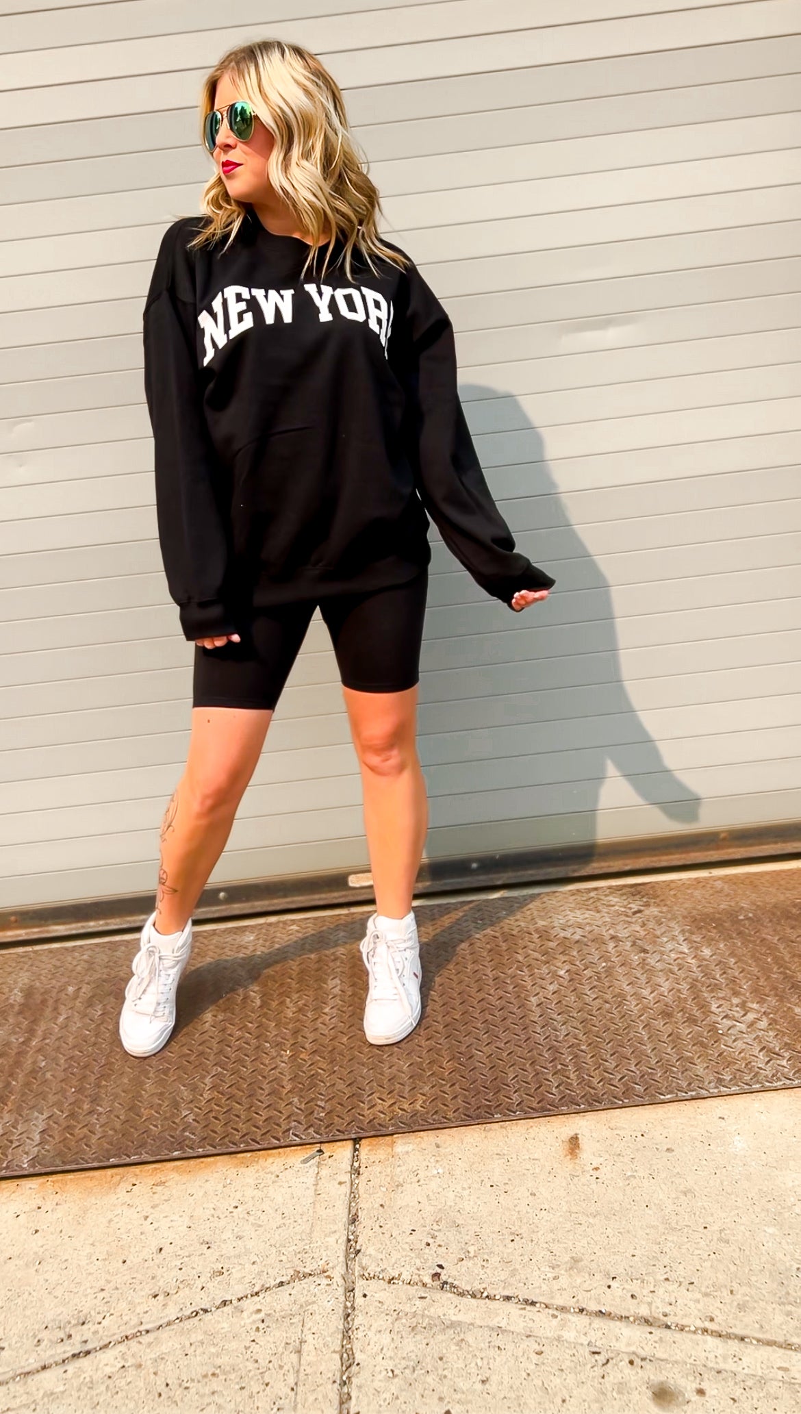 black graphic boyfriend fit sweatshirt