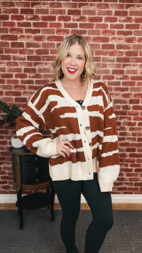 Lea Zebra Knit Cardigan