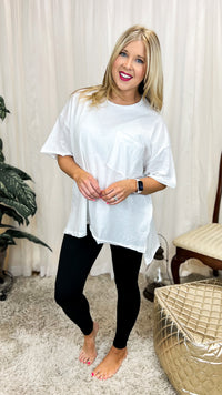 Mia Oversized Tee: White