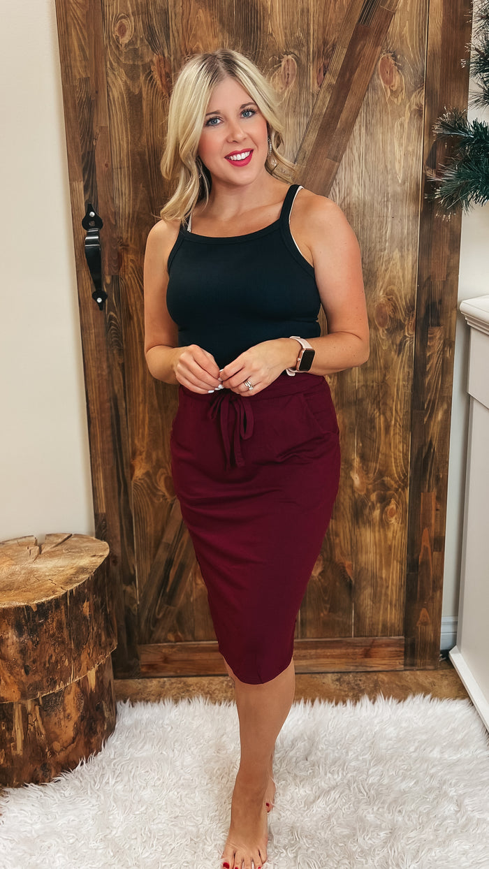 Dallas Skirt: Burgundy