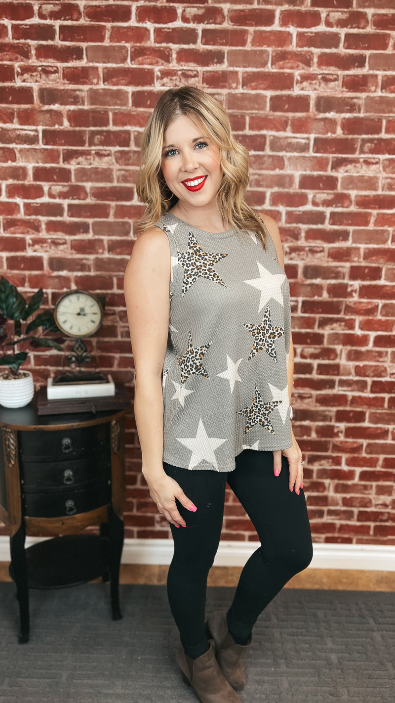 Alicia Waffle Star Tank Top