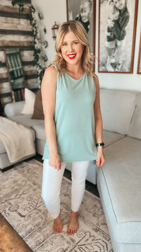 Janie Tank Top: Mint