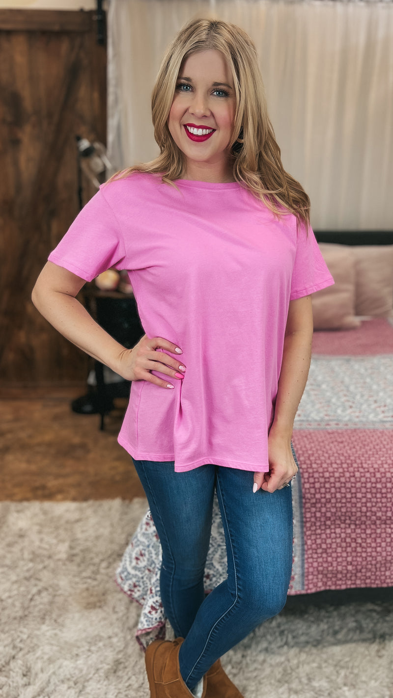 Nikki Boyfriend Tee: Pink