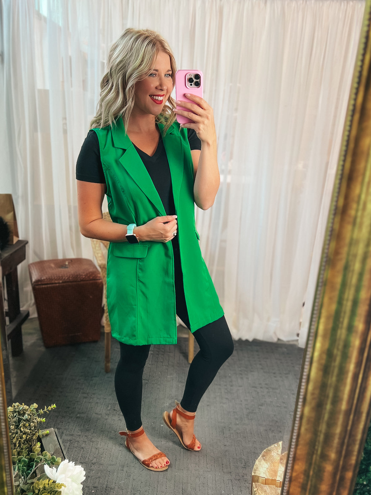 Katie Vested Blazer: Green