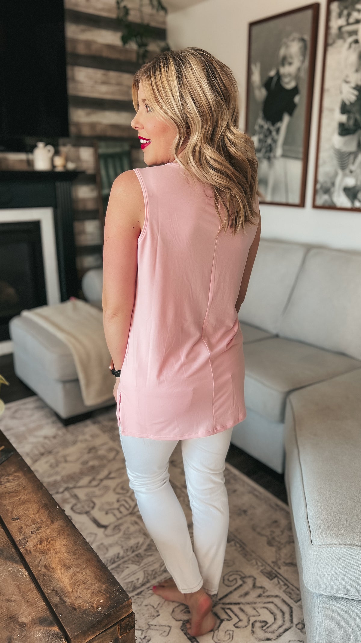 Janie Tank Top: Pink