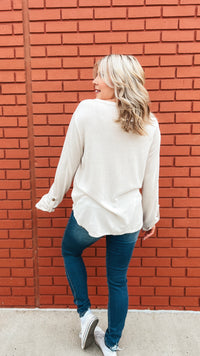 Karen Faux Button Down Shirt: Oatmeal