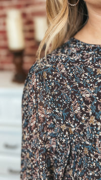 Ashley Floral Dress: Brown