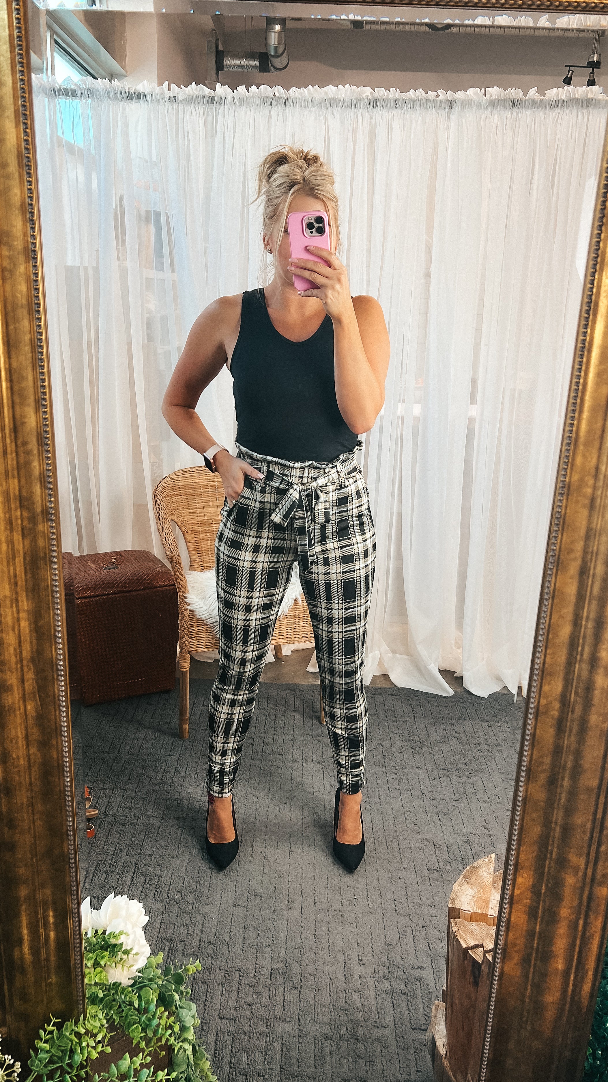 Paper bag plaid pants orders