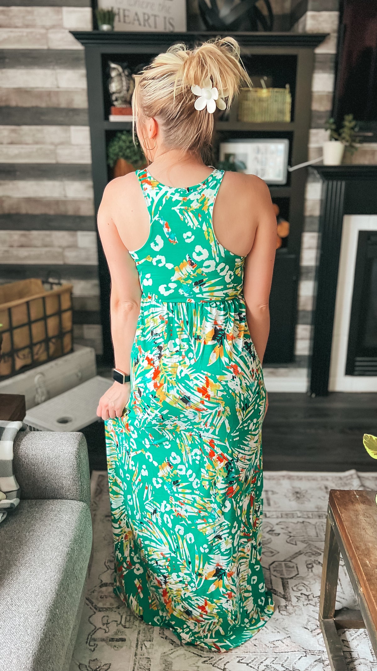 Madison Maxi Dress: Green Mix