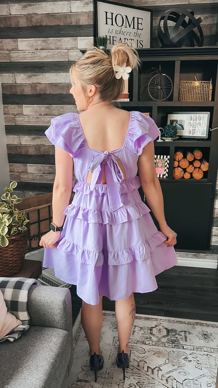 Haley Ruffle Dress: Lavender