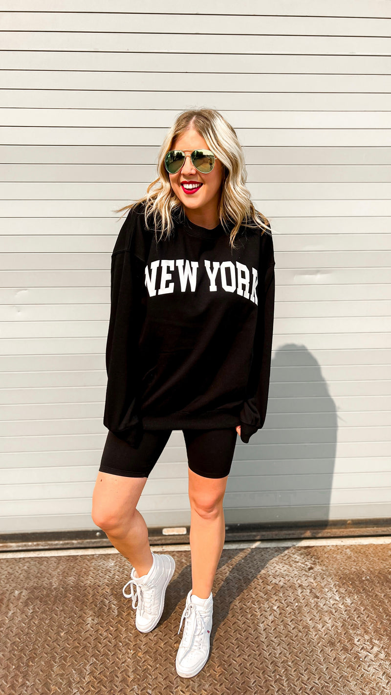 black graphic boyfriend fit sweatshirt