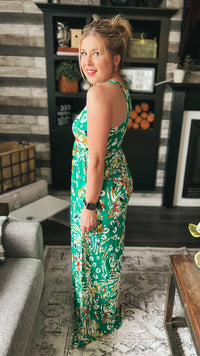 Madison Maxi Dress: Green Mix