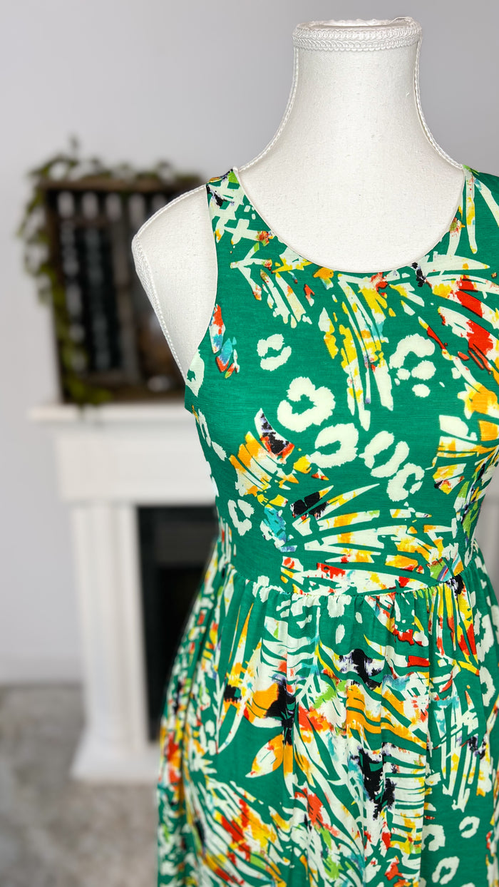 Madison Maxi Dress: Green Mix