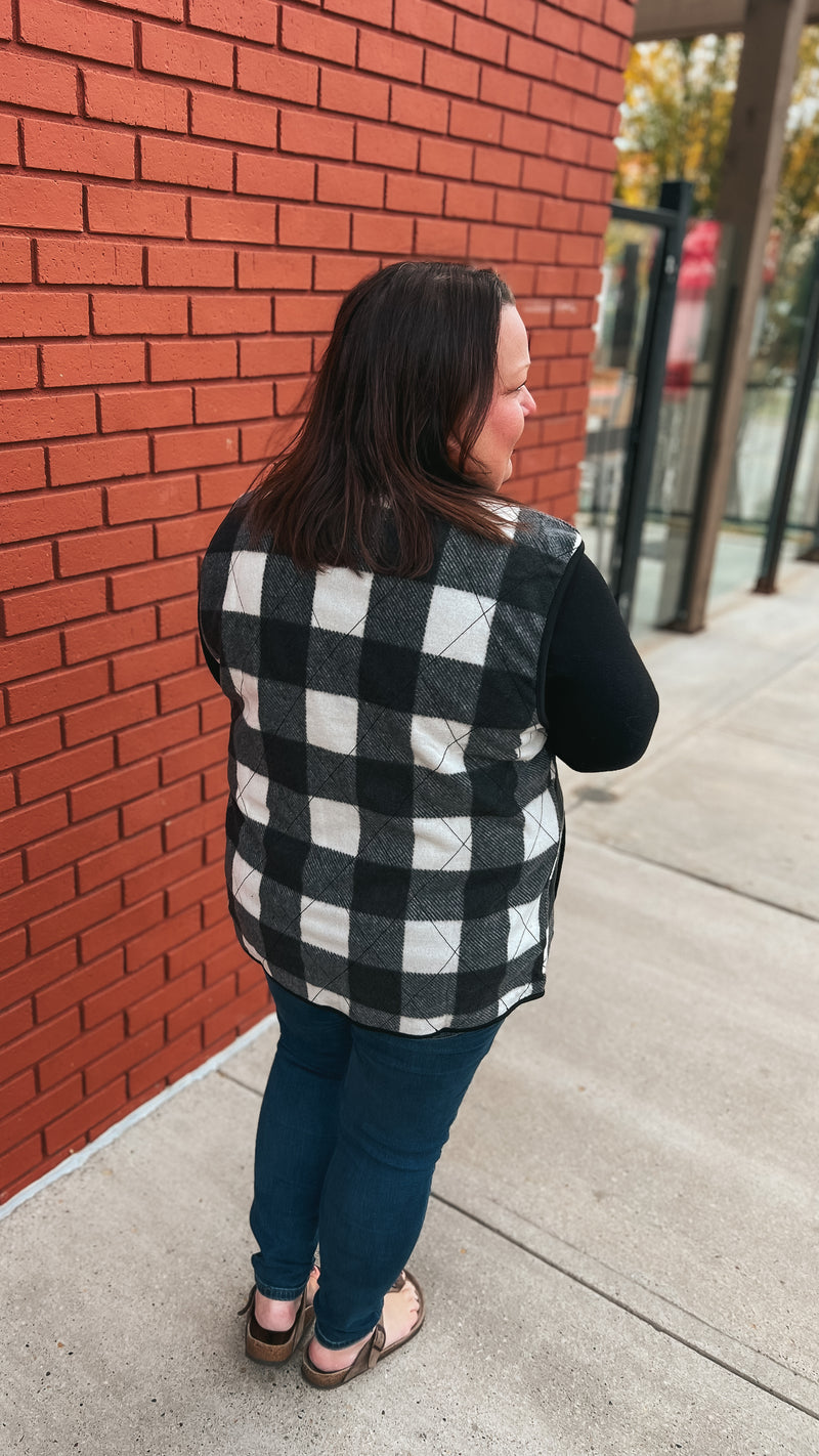 Heather Plaid Quilted Vest