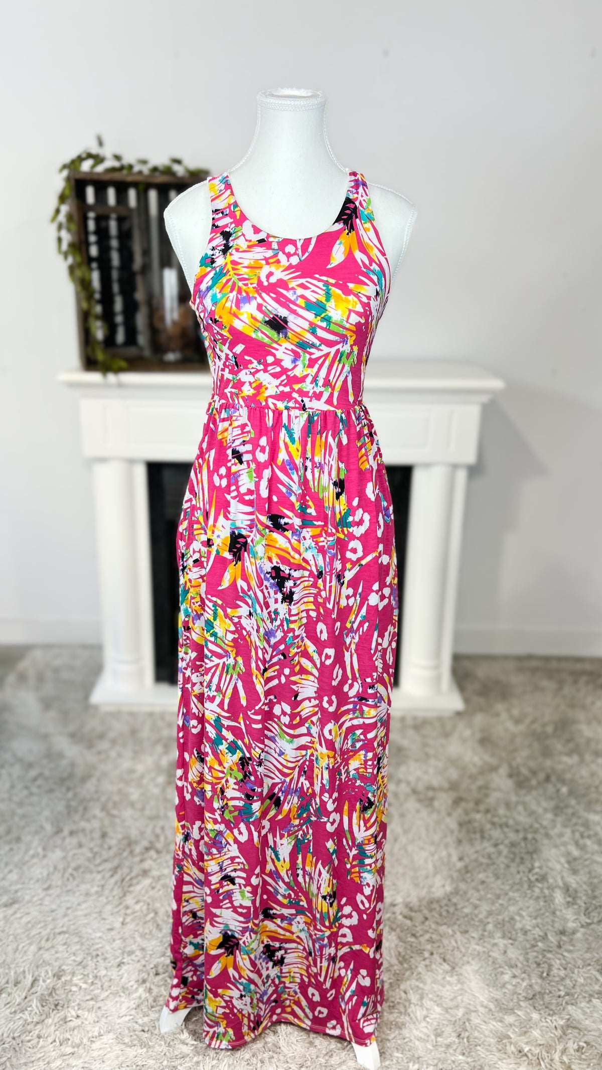 Madison Maxi Dress: Pink Mix