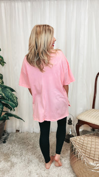 Mia Oversized Tee: Pink