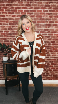 Lea Zebra Knit Cardigan