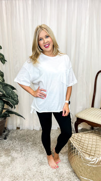 Mia Oversized Tee: White