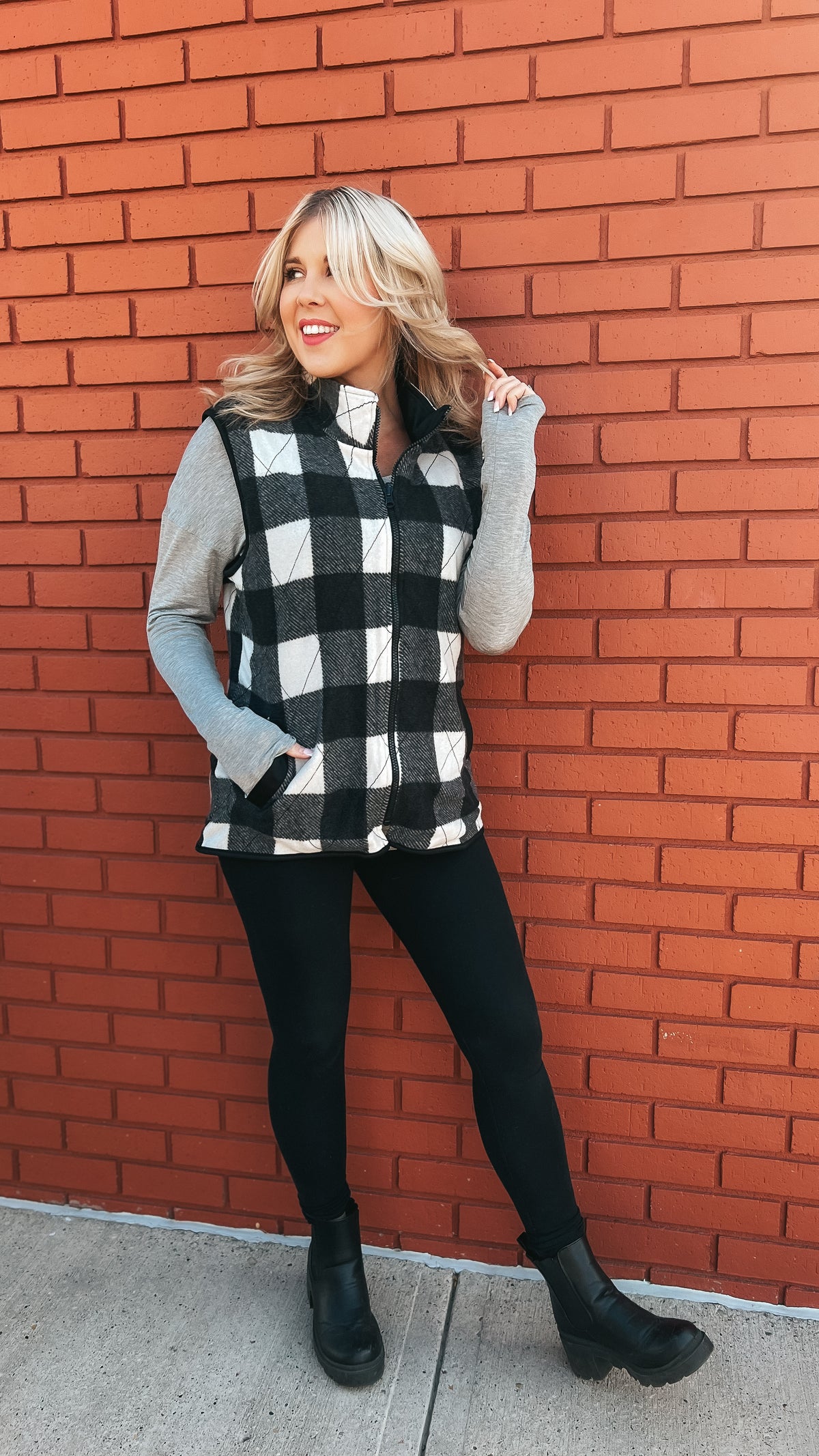 Heather Plaid Quilted Vest