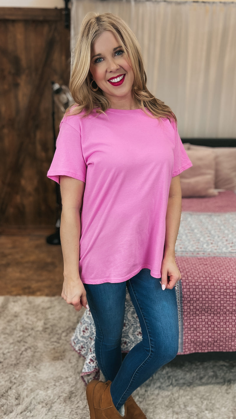 Nikki Boyfriend Tee: Pink