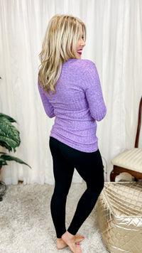 Suehelen Long Sleeve Henley: Violet