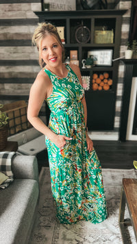 Madison Maxi Dress: Green Mix