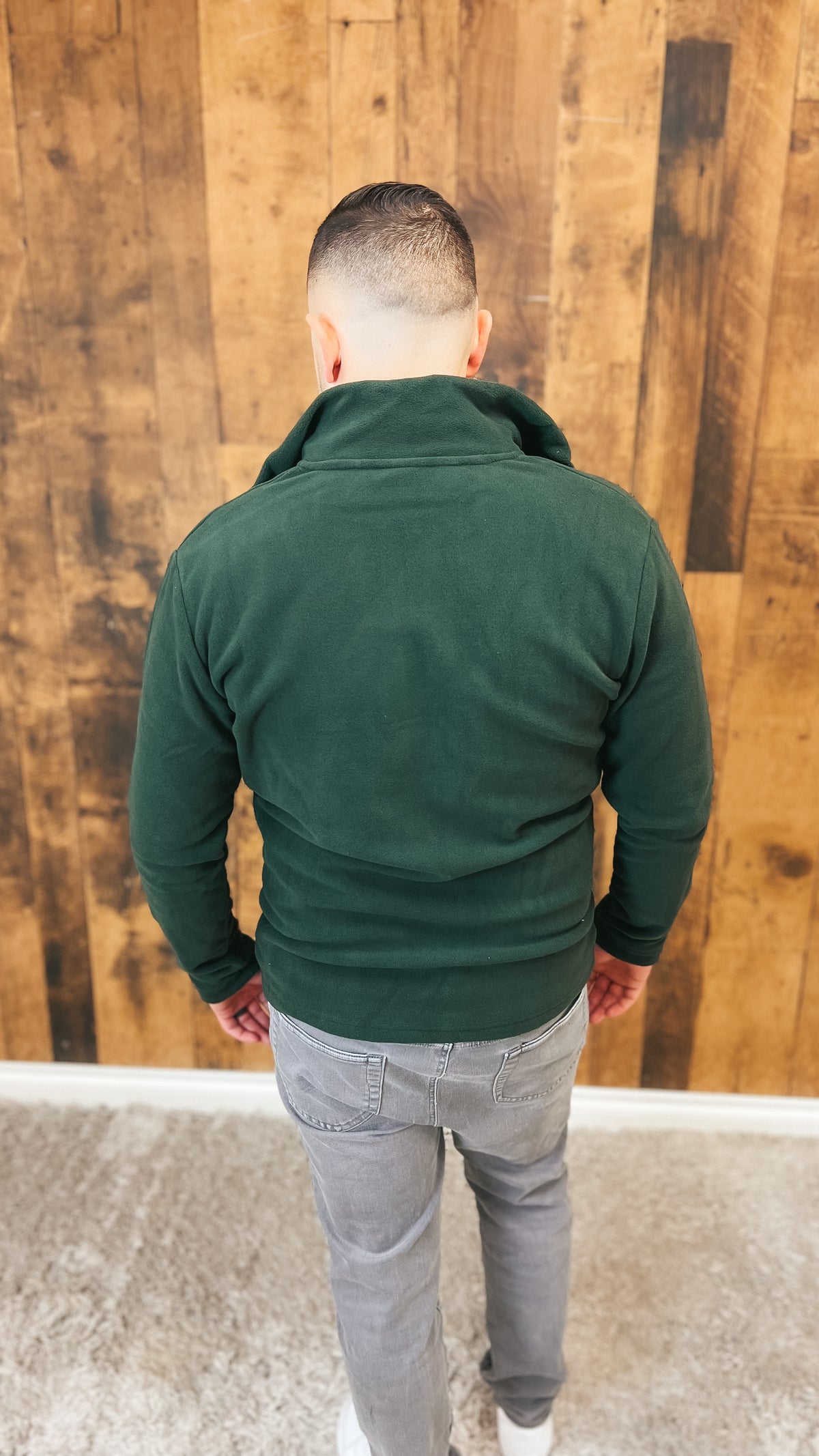 Kyle Fleece Zip Up Jacket: Green