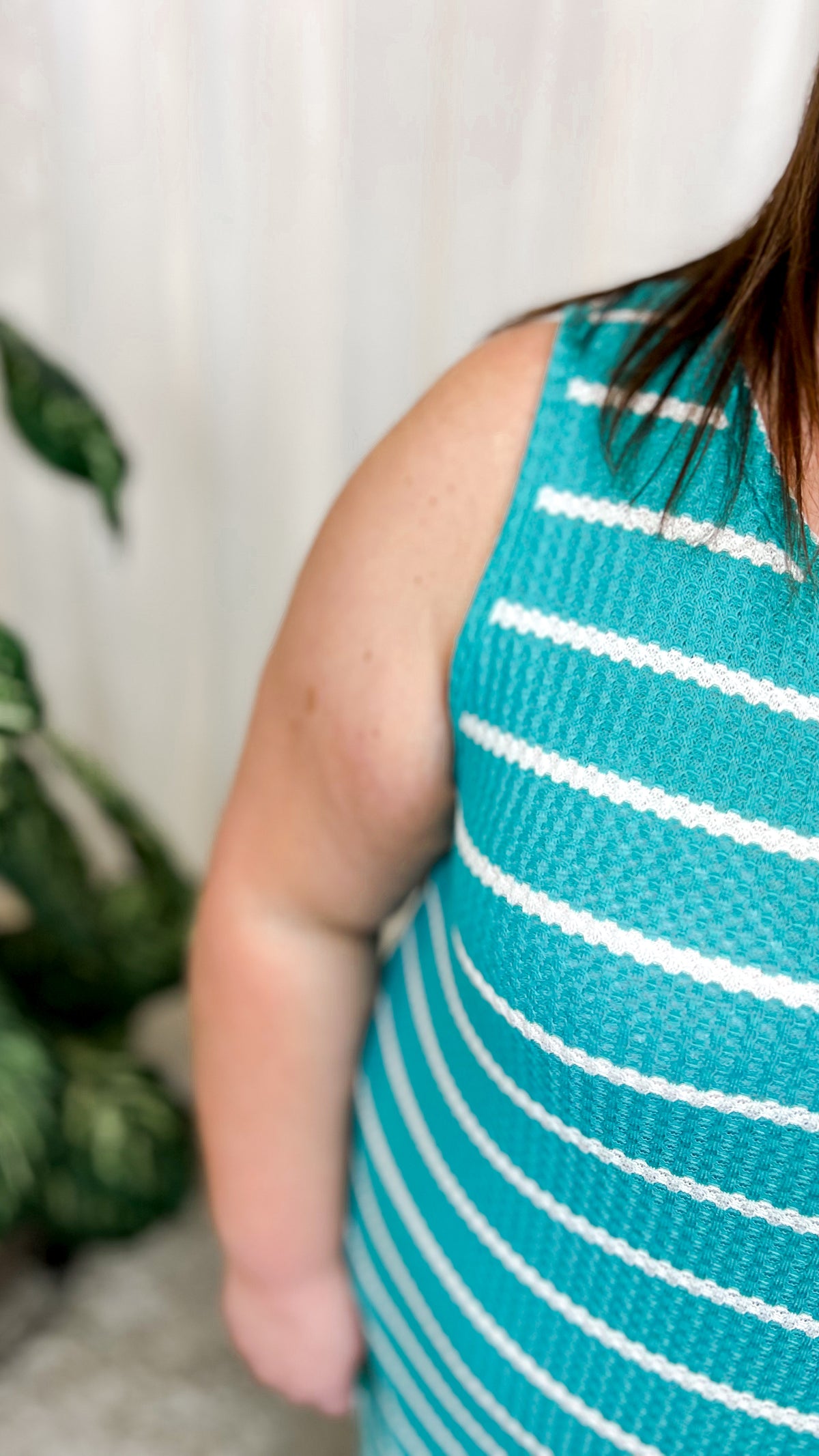 Haley Striped Tank Top: Jade