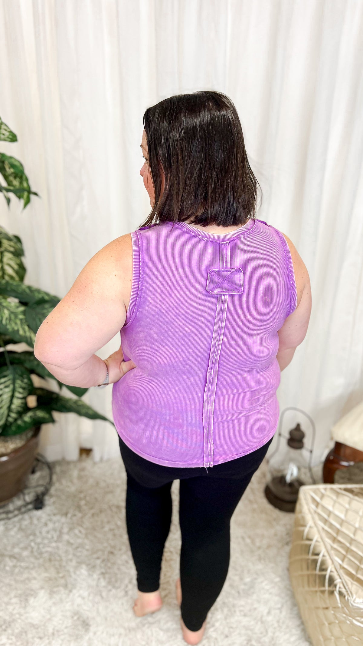 Alexis Ribbed Tank Top: Violet