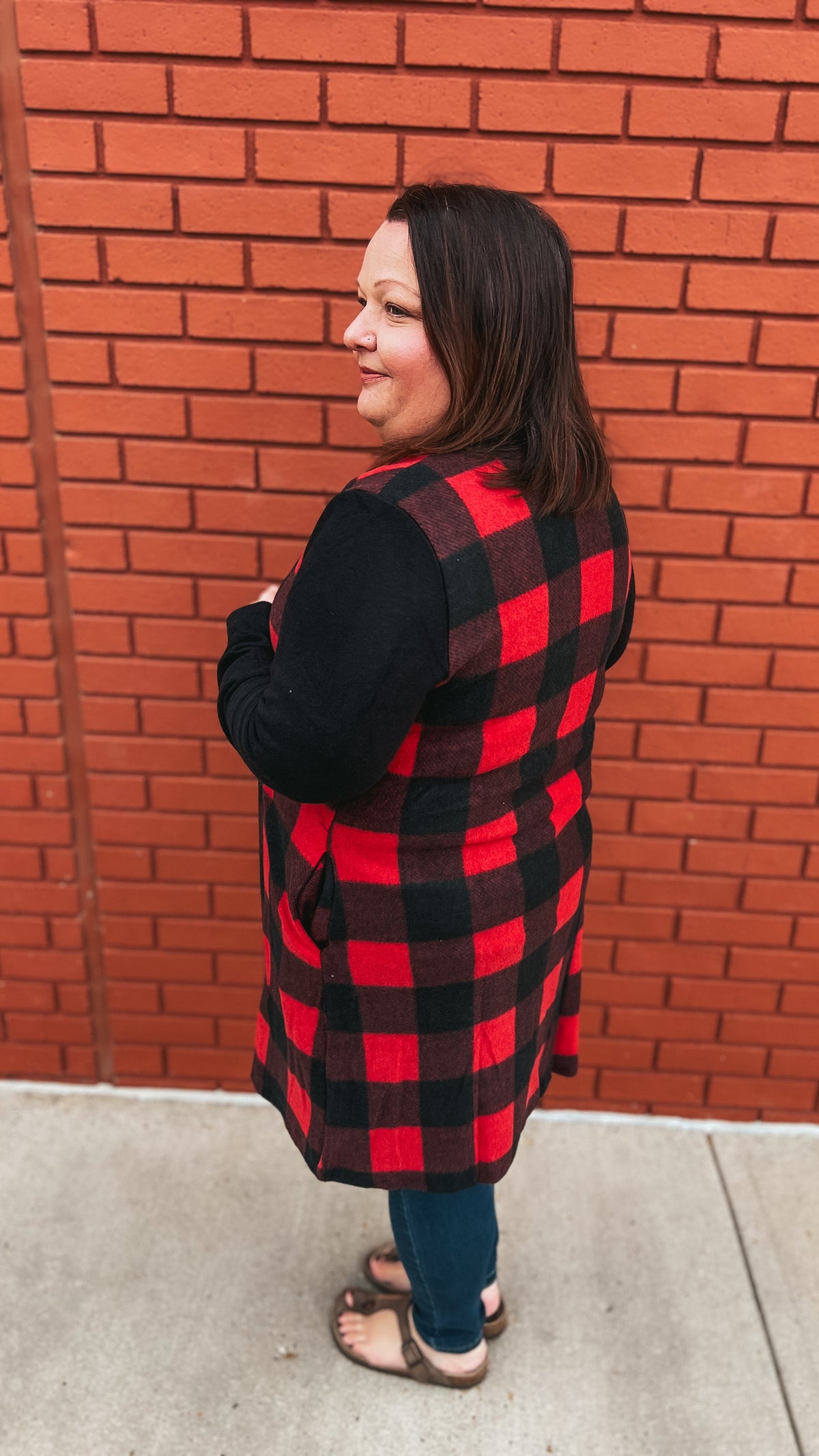 Donna Plaid Cardigan: Red & Black