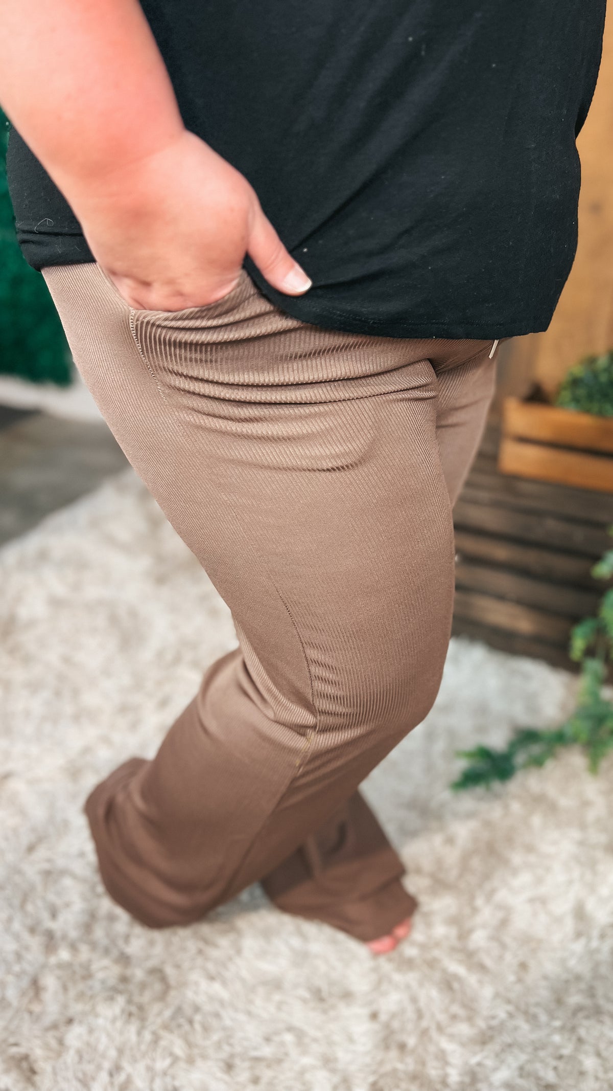 cocoa ribbed lounge pants