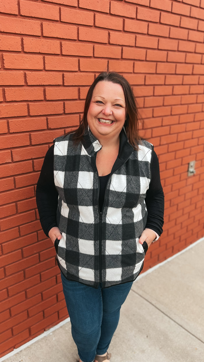 Heather Plaid Quilted Vest