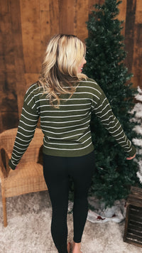 Danielle Stripe Sweater: Green