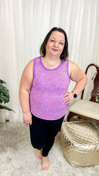 Alexis Ribbed Tank Top: Violet