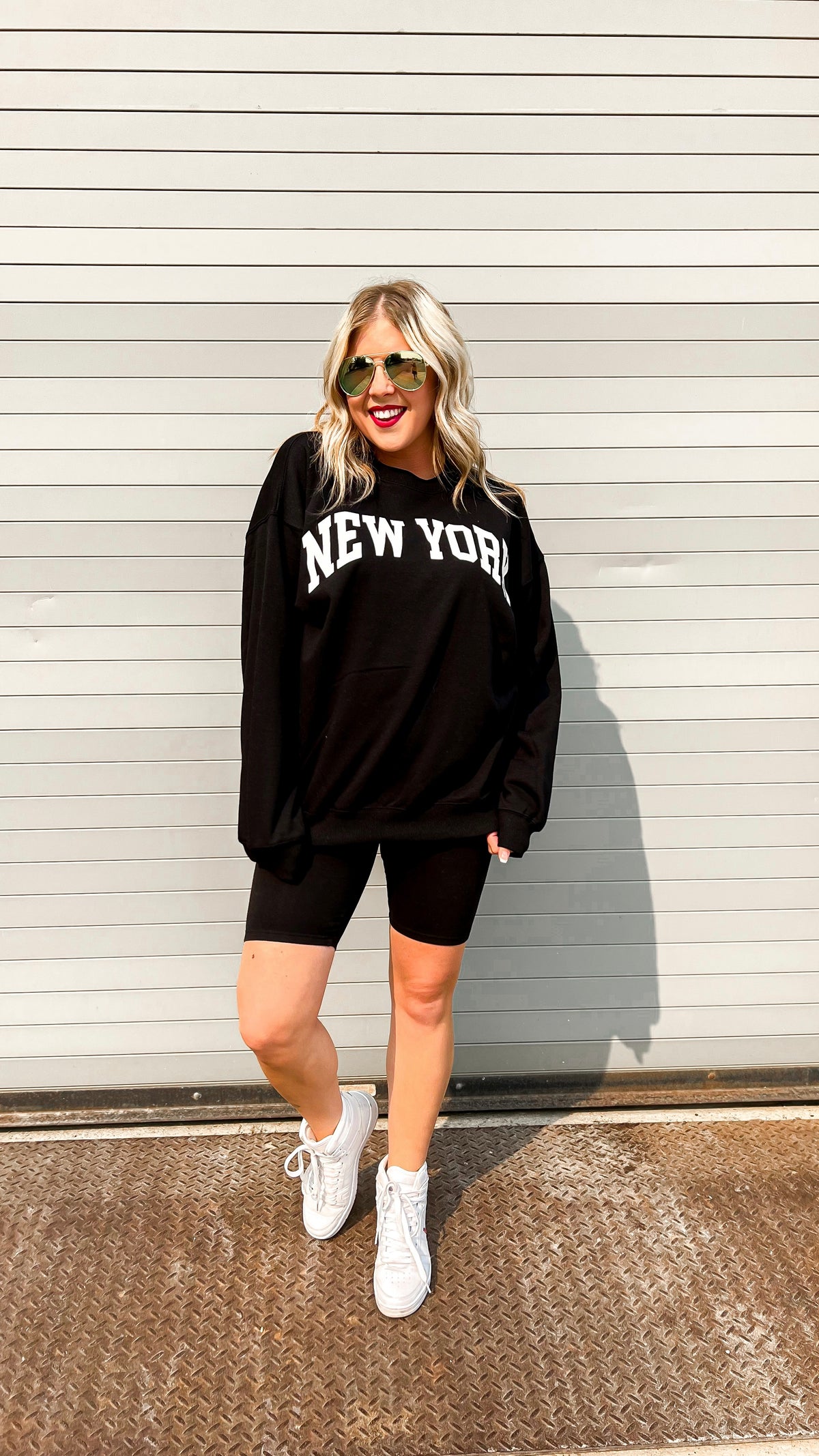 black graphic boyfriend fit sweatshirt