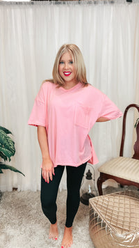 Mia Oversized Tee: Pink